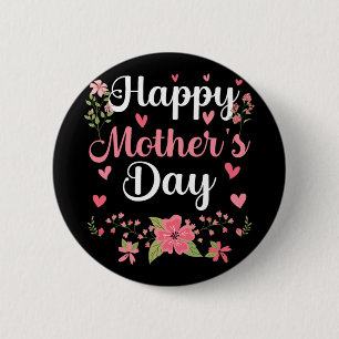 Mother's Day Mommy Cute Floral Women For Mom Grand Button