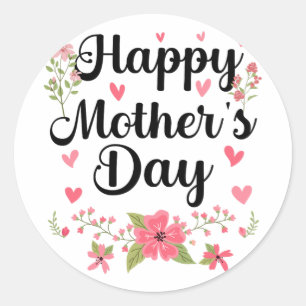 Mother's Day Mommy Cute Floral Women For Mom Grand Classic Round Sticker