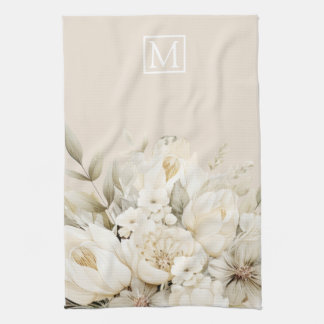 Mother's Day monogram floral custom Kitchen Towel