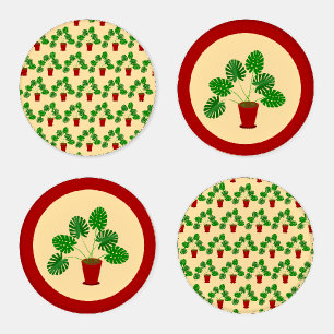 Mothers Day Monstera Plant Coaster Set