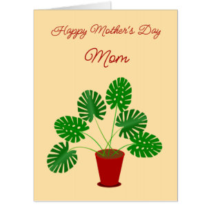 Mothers Day Monstera Plant Custom Card