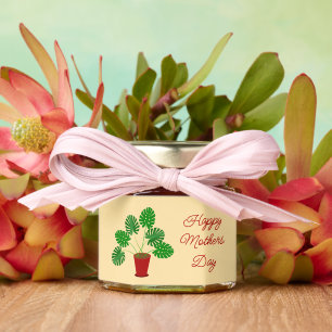 Mothers Day Monstera Plant Custom Honey Jar Favors