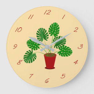 Mothers Day Monstera Plant Large Clock