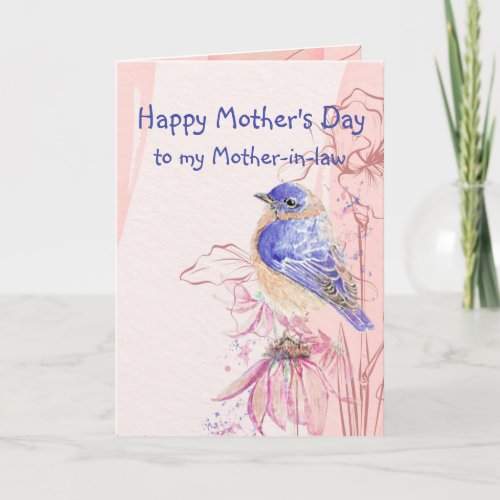 Mothers Day Mother_in_law Bluebird Garden Bird Card