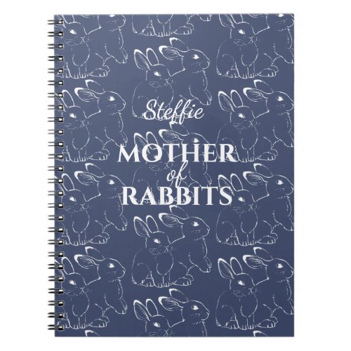 Mothers Day Mother of Rabbits Blue Bunny Art   Notebook