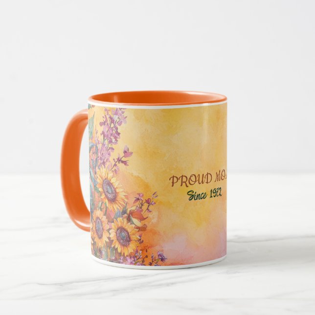 Mother's Day Mug Text "MOM" "Since 1972" (Front Left)