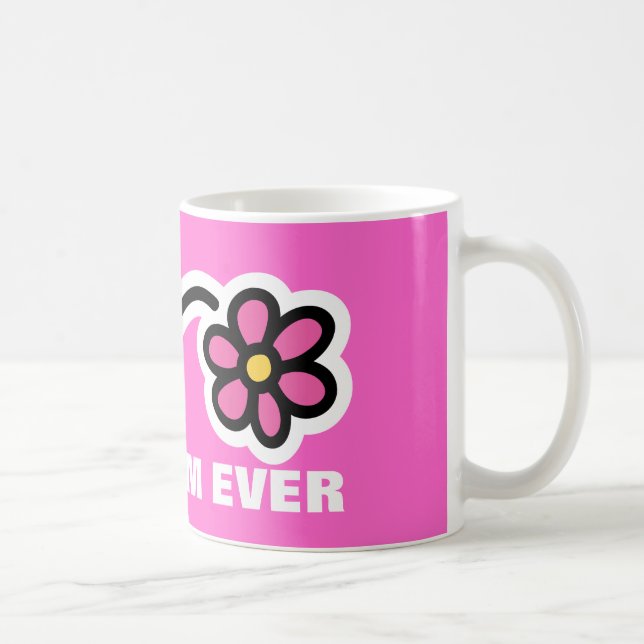 Mother's day Mug with pink daisy flower | Best mom (Right)