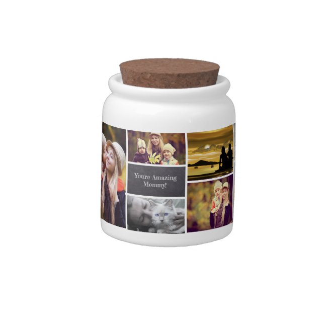 Mother's day multiple photo collage candy jar (Left)