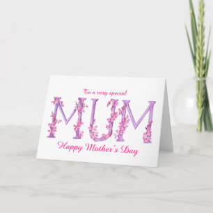 Mother's Day Mum watercolor Orchid custom card