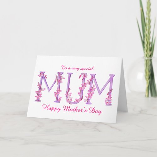 Mothers Day Mum watercolor Orchid custom card