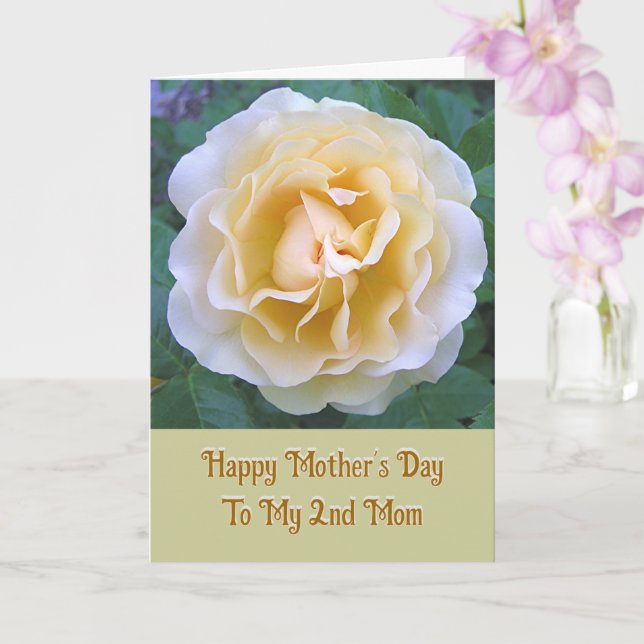 Mother's Day/My "second" Mom/like a mom/peach rose Card (Orchid)
