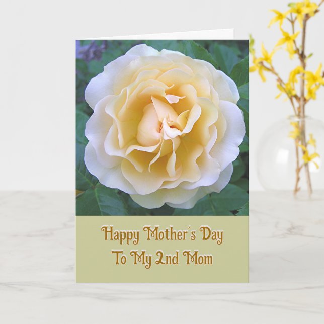 Mother's Day/My "second" Mom/like a mom/peach rose Card (Yellow Flower)