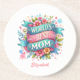 Mother's Day Nature Lovers Floral Personalized  Coaster