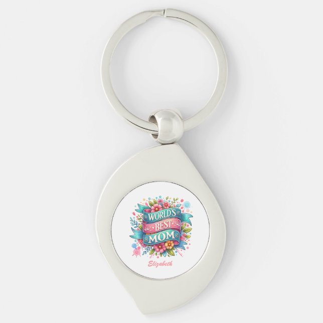 Mother's Day Nature Lovers Floral Personalized  Keychain (Front)