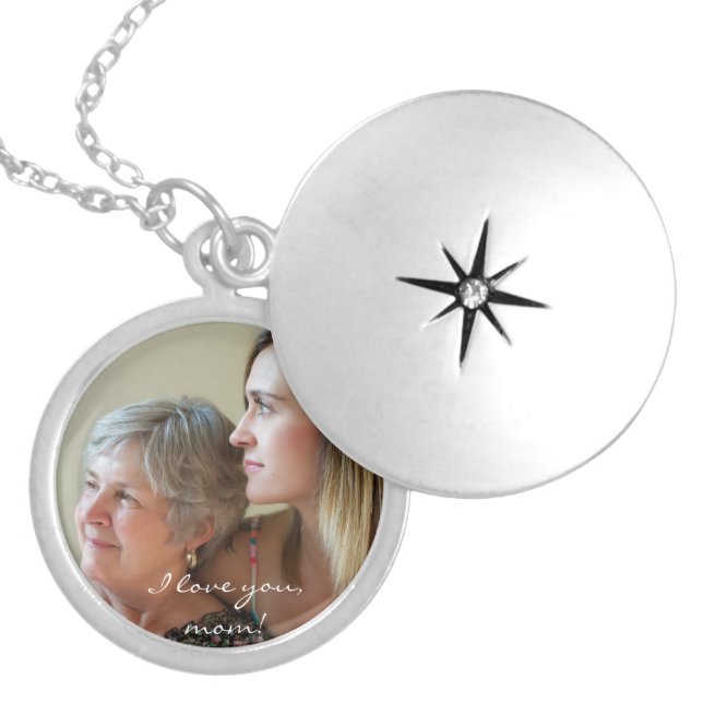 Mothers Day Necklace Custom Silver Plated Locket (Front)