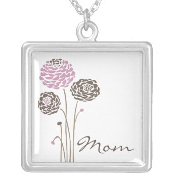 Mother's Day Necklace Mom Trendy Flowers by celebrateitgifts at Zazzle