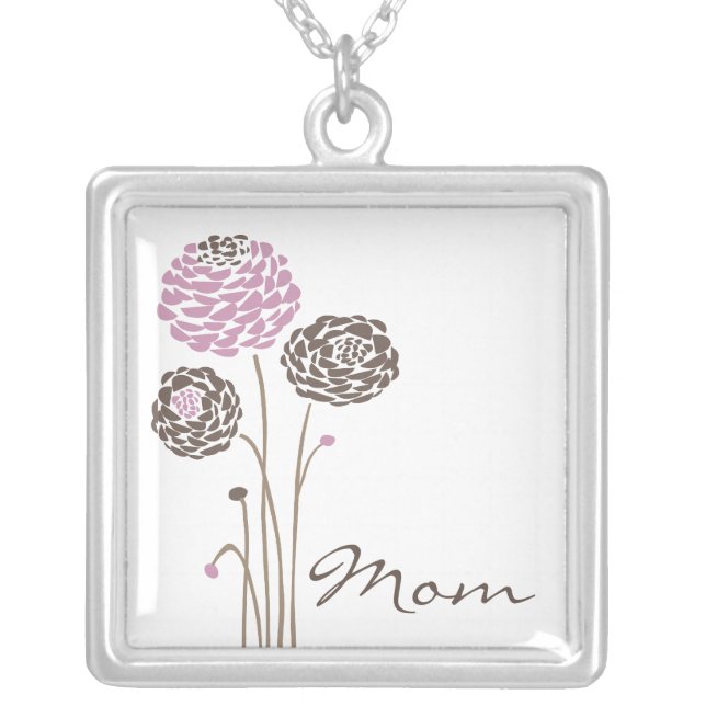 Mother's Day Necklace Mom Trendy Flowers (Front)