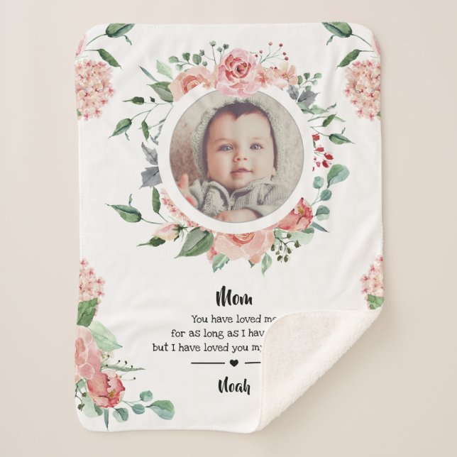 Mother's Day New Baby to Mom from Kids Sherpa Blanket (Front)