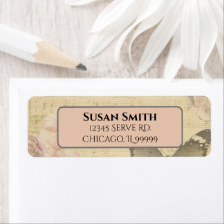 Mother's Day Old Sheet Music Score Return Address Label