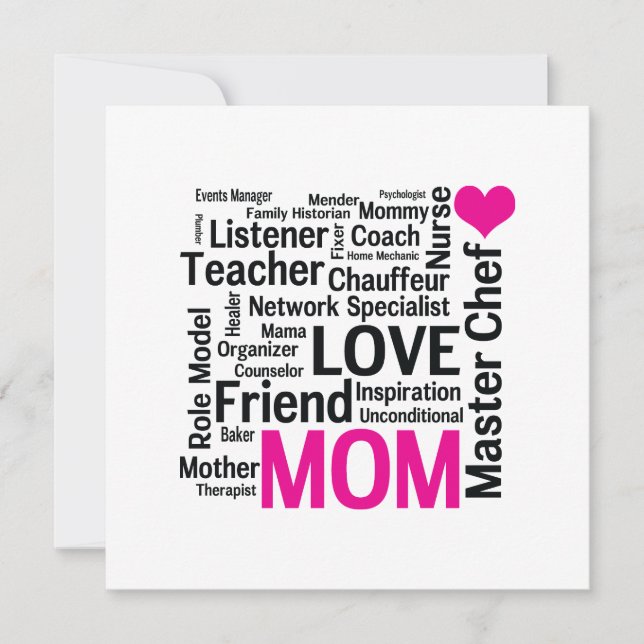 Mother's Day or Birthday for a Wonderful Mom Invitation (Front)