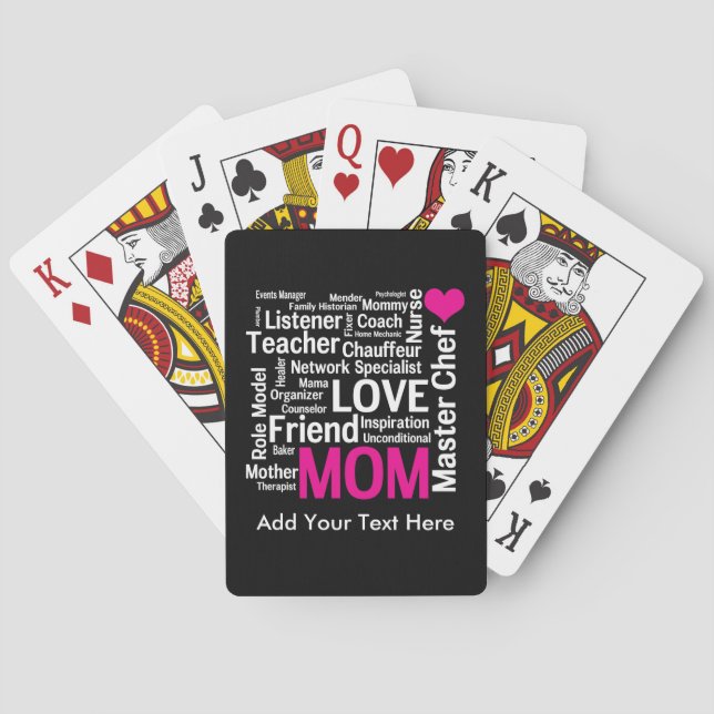 Mother's Day or Birthday for a Wonderful Mom Poker Cards (Back)