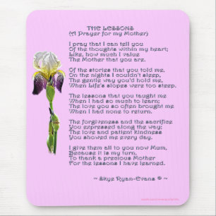 MOTHER'S DAY or MOTHERS' BIRTHDAY Iris & Poem Mouse Pad