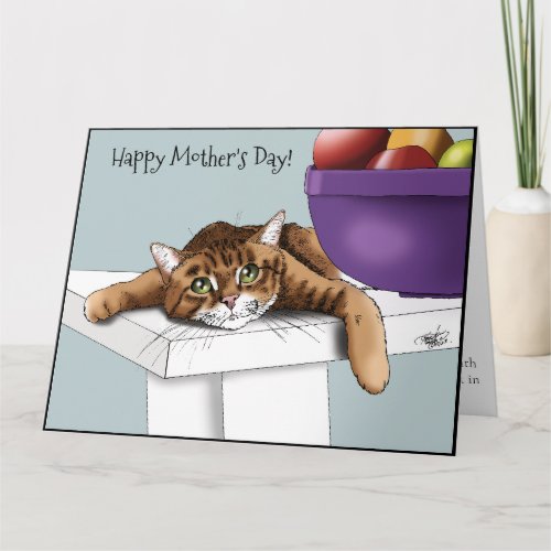  Mothers Day Ornage Tabby Cat Card