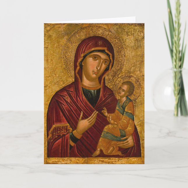 Mother's Day Orthodox Christian Icon  Card (Front)