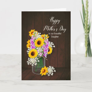MOTHER'S DAY- OUR DAUGHTER - COUNTRY FLOWERS/VASE CARD
