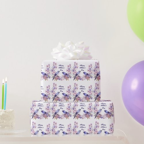 Mothers Day Pair of Bluebirds  Wrapping Paper