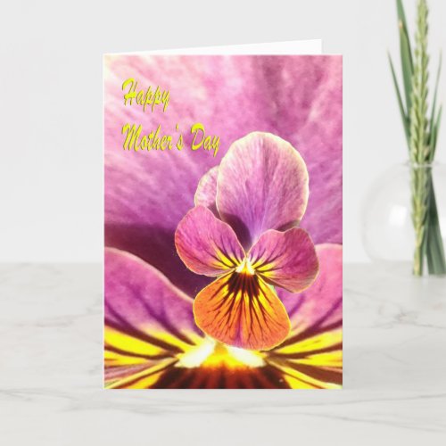 Mothers Day Pansy Flower Card