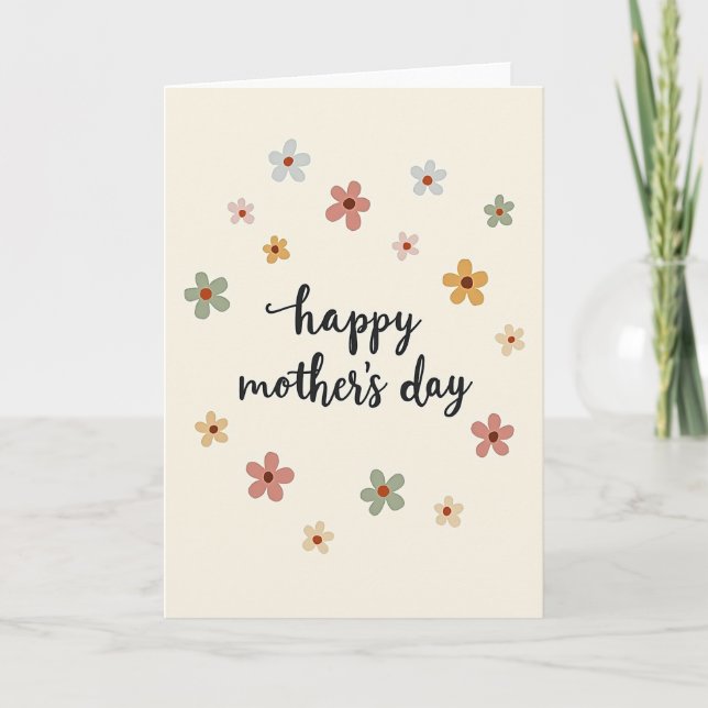 Mothers Day Pastel Flower Card (Front)