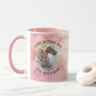 Mother's Day Pastel Pink Green Watercolor Tie-Dye Mug