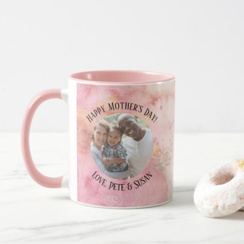 Mothers Day Pastel Pink Green Watercolor Tie_Dye Mug