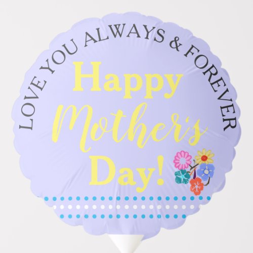 Mothers Day Periwinkle Yellow Blue Balloon