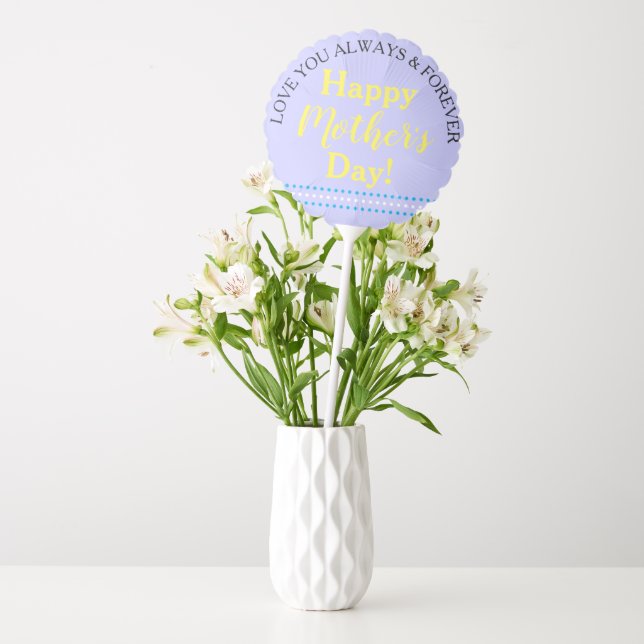 Mother's Day Periwinkle Yellow Blue Balloon (Vase)