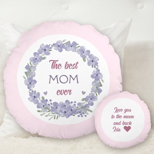 Mothers Day Personalized Custom Text Round Pillow