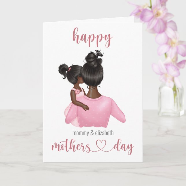 Mothers Day Personalized Cute Pink Card (Orchid)