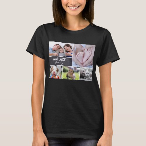 Mothers day Personalized Family Photo Collage T_Shirt