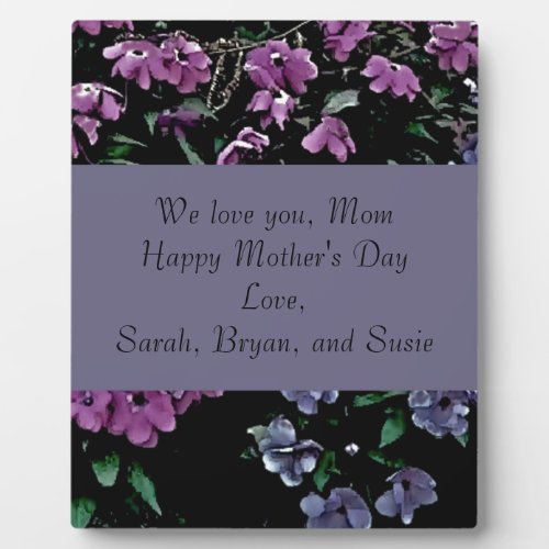 Mothers Day Personalized Floral Gifts Plaque