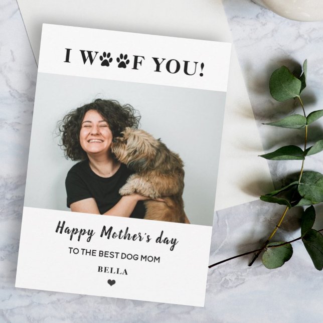 mother's day pet dog mom photo cute heart holiday card (Creator Uploaded)