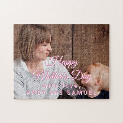 Mothers Day photo and custom text jigsaw puzzle