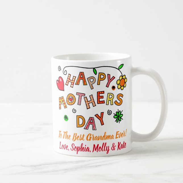 Mother's Day Photo Best Grandma Ever Love Cute Coffee Mug (Right)