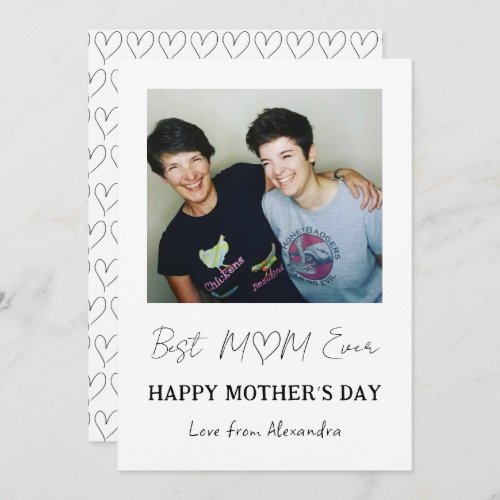 Mothers Day photo Best mom ever simple modern  Holiday Card