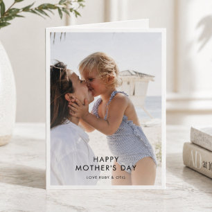 Mother's Day   Photo Best Mom Modern Minimalist Card
