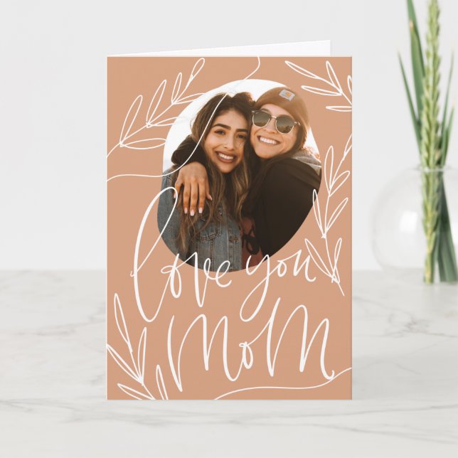 Mother's Day Photo Card Template. Love You Mom (Front)