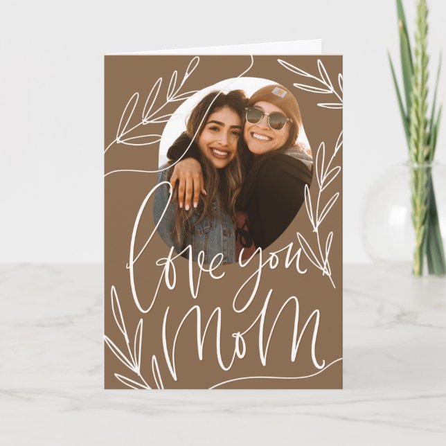 Mother's Day Photo Card Template. Love You Mom (Front)