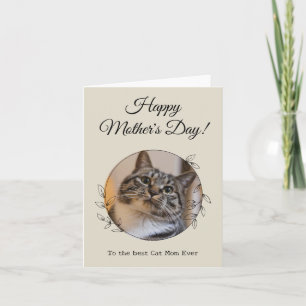 Mother's Day Photo Cat Mom World's Best Ever Pet Card