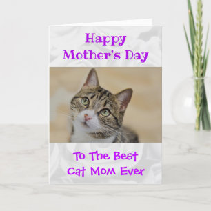 Mother's Day Photo Cat Mom World's Best Ever Pet Holiday Card