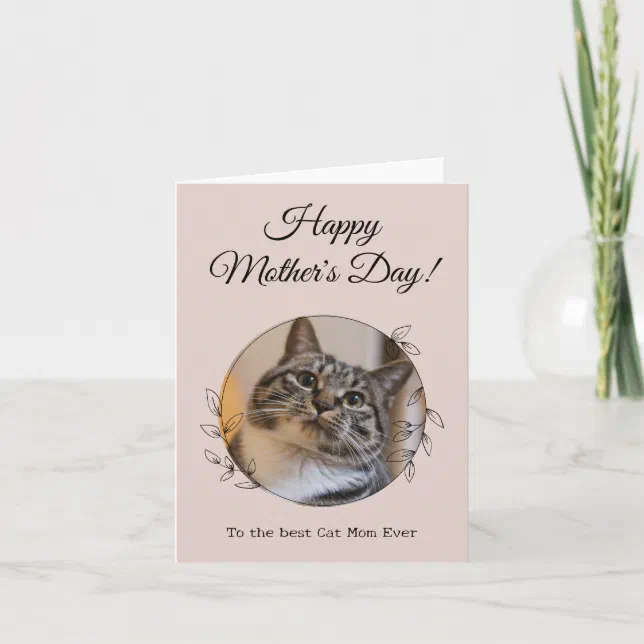 Mother's Day Photo Cat Mum World's Best Ever Pet Card | Zazzle